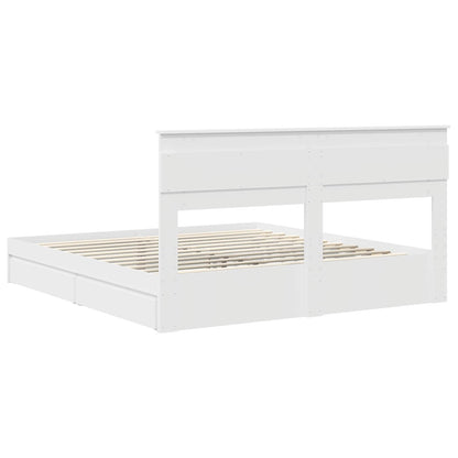 Letto con Contenitore Bianco 180 x 200 cm Legno multistrato | homemem39