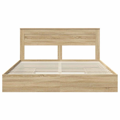 Letto con Contenitore con testiera Rovere Sonoma 180 x 200 cm | homemem39