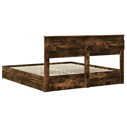 Letto con Contenitore con testiera Rovere fumé 180 x 200 cm | homemem39