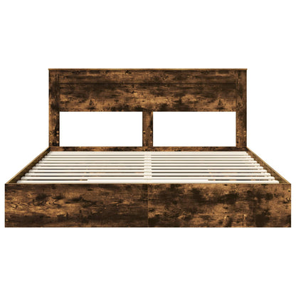 Letto con Contenitore con testiera Rovere fumé 180 x 200 cm | homemem39