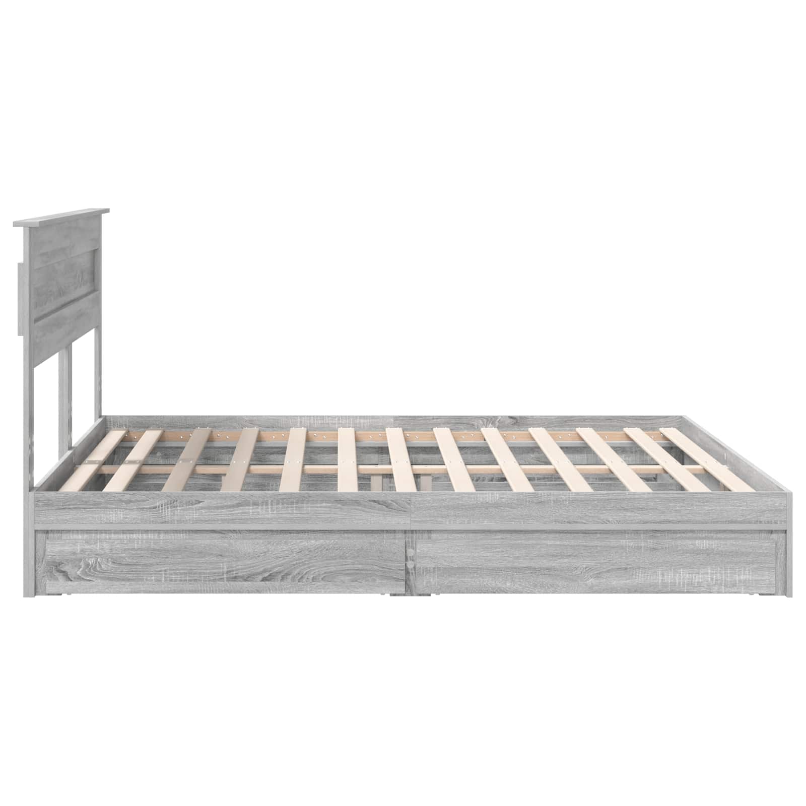 Letto con Contenitore con testiera Grigio Sonoma 180 x 200 cm | homemem39