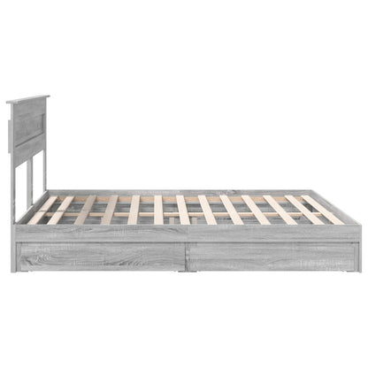 Letto con Contenitore con testiera Grigio Sonoma 180 x 200 cm | homemem39