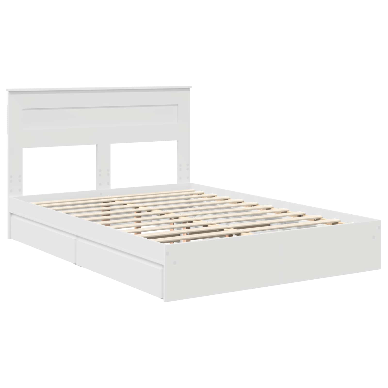Letto con Contenitore Bianco 160 x 200 cm Legno multistrato | homemem39