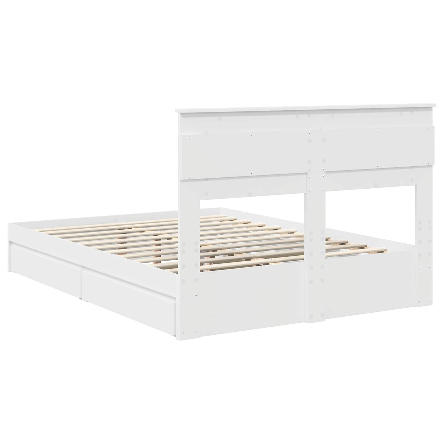 Letto con Contenitore Bianco 160 x 200 cm Legno multistrato | homemem39