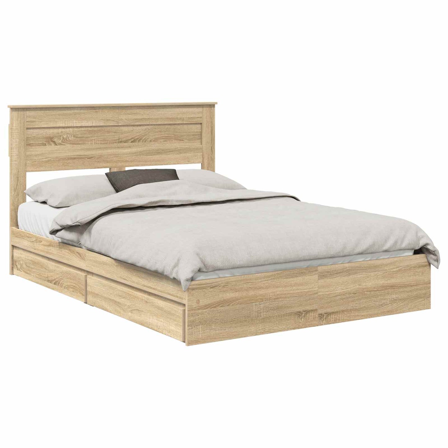 Letto con Contenitore con testiera Rovere Sonoma 160 x 200 cm | homemem39