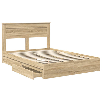 Letto con Contenitore con testiera Rovere Sonoma 160 x 200 cm | homemem39