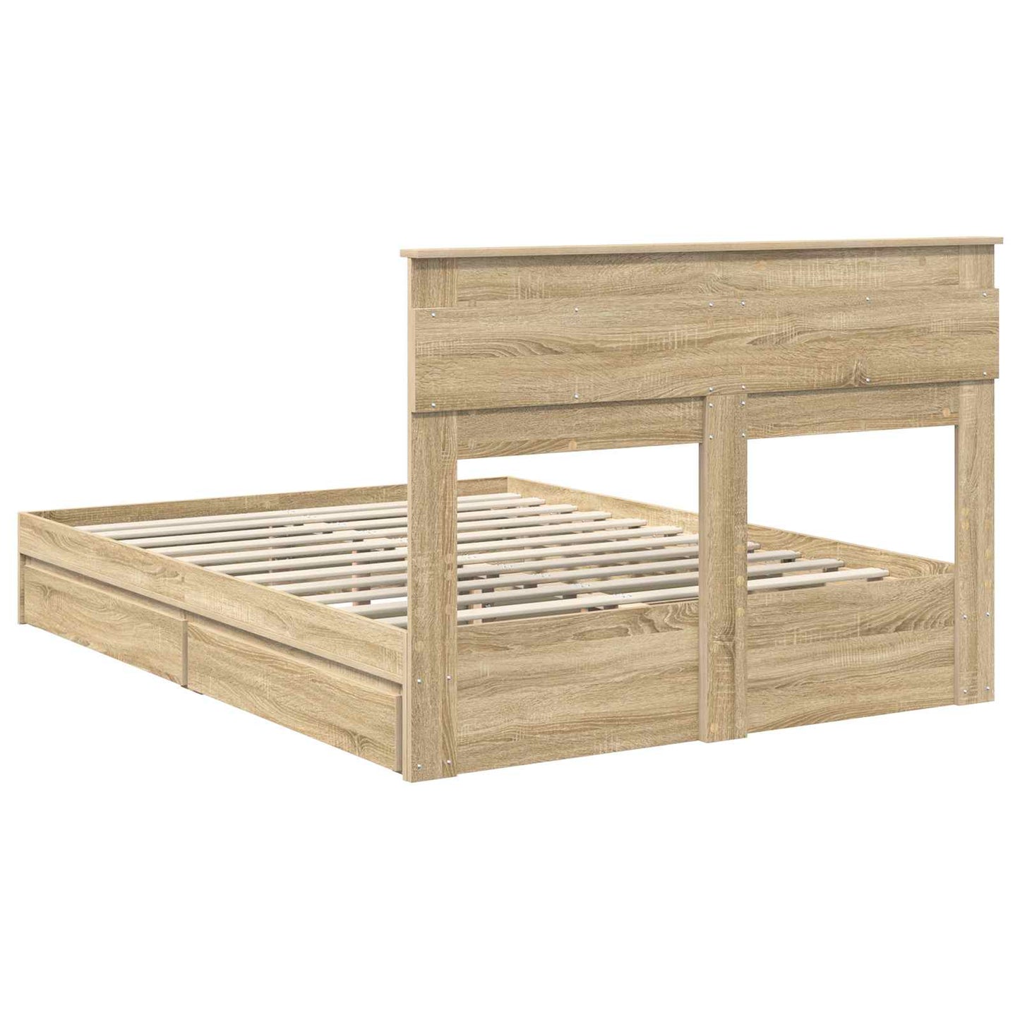 Letto con Contenitore con testiera Rovere Sonoma 160 x 200 cm | homemem39