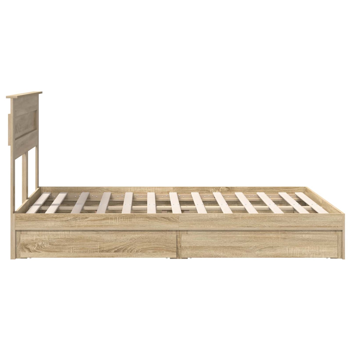 Letto con Contenitore con testiera Rovere Sonoma 160 x 200 cm | homemem39
