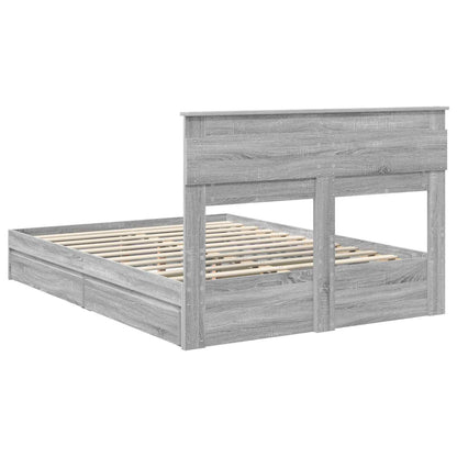Letto con Contenitore con testiera Grigio Sonoma 160 x 200 cm | homemem39