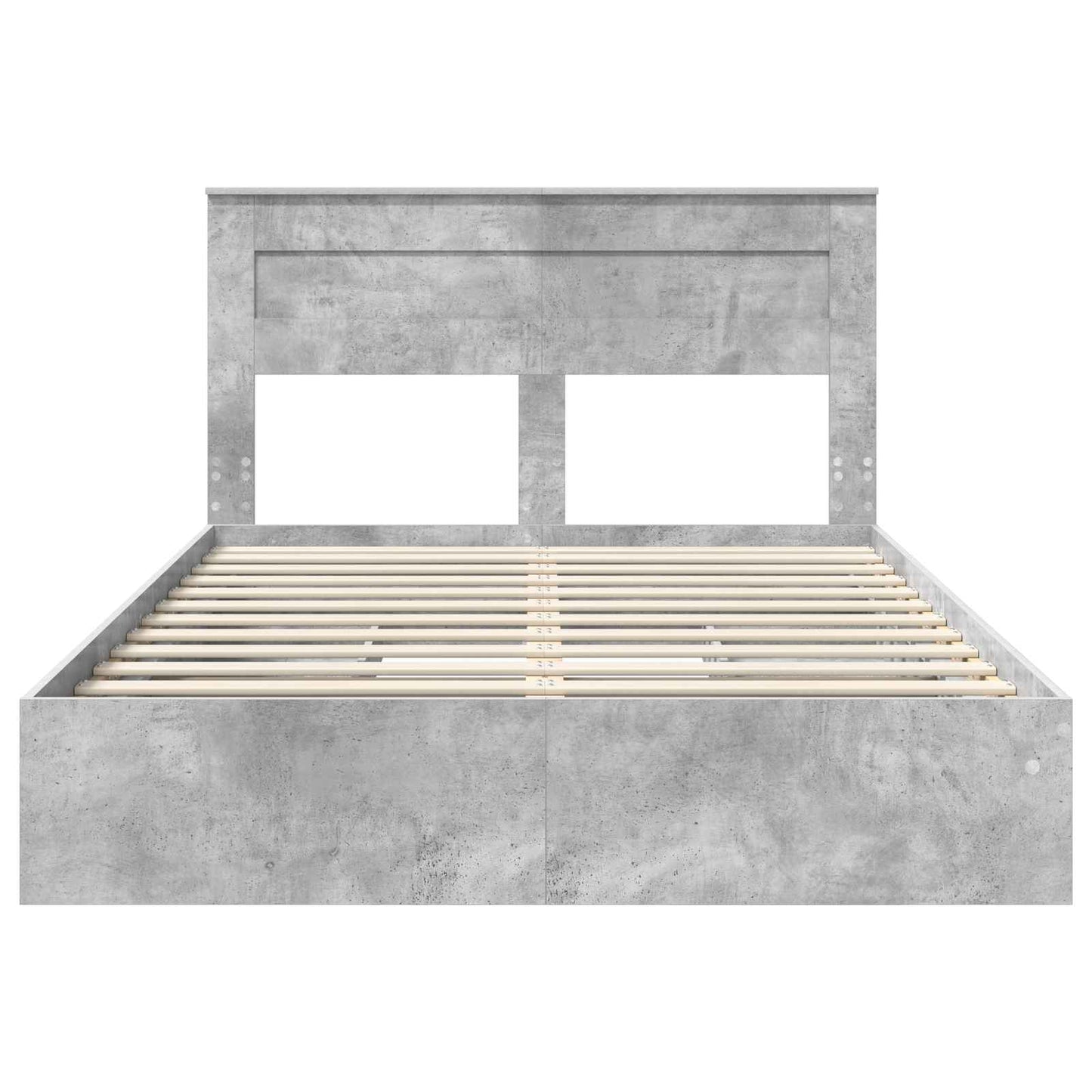 Letto con Contenitore con testiera Grigio cemento 150 x 200 cm | homemem39