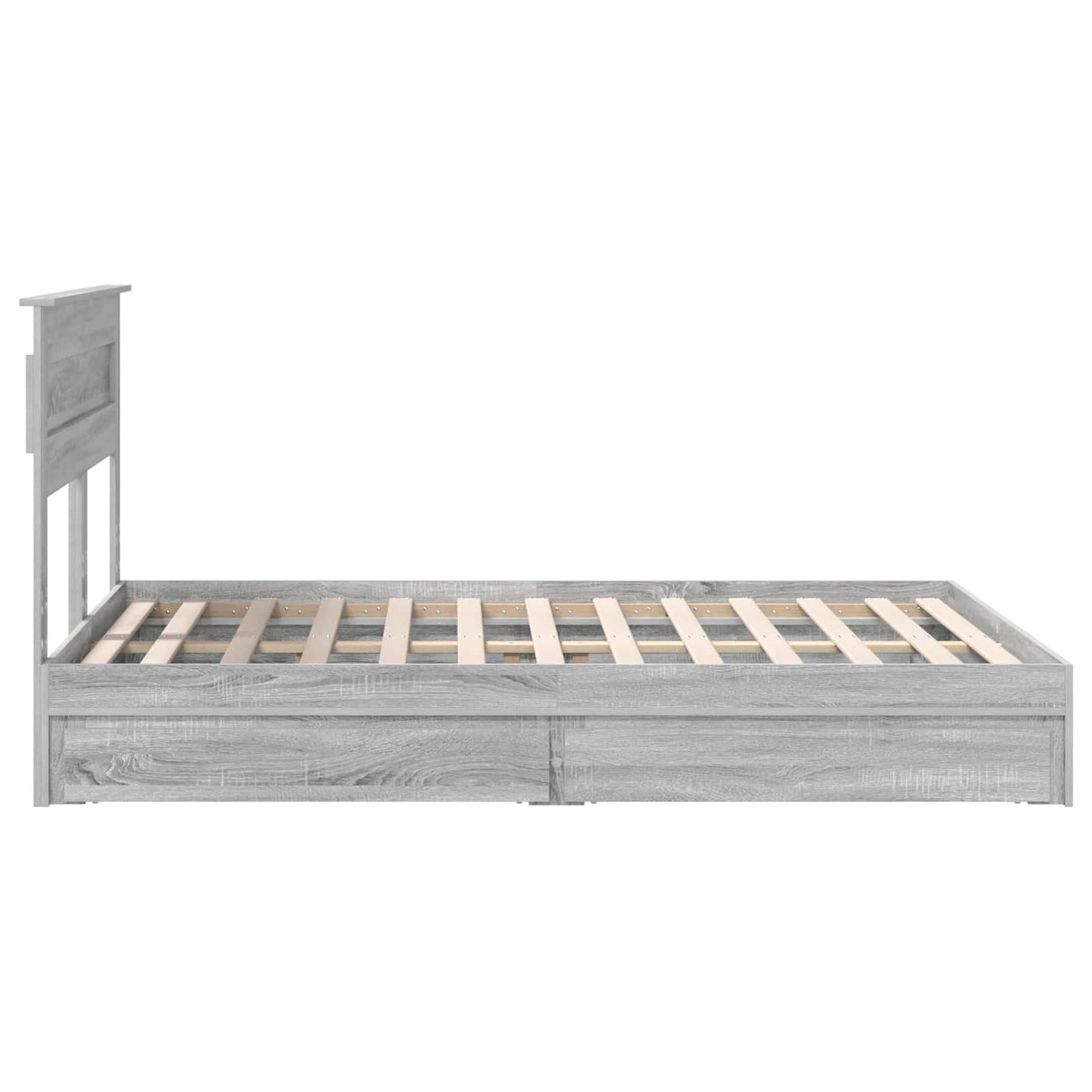Letto con Contenitore con testiera Grigio Sonoma 150 x 200 cm | homemem39
