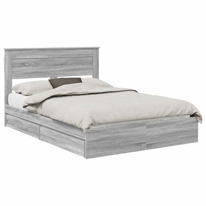 Letto con Contenitore con testiera Grigio Sonoma 140 x 200 cm | homemem39