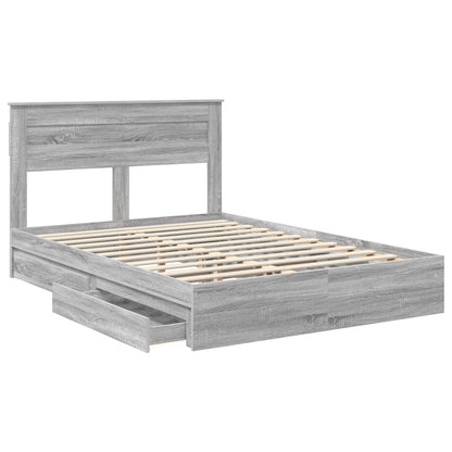 Letto con Contenitore con testiera Grigio Sonoma 140 x 200 cm | homemem39