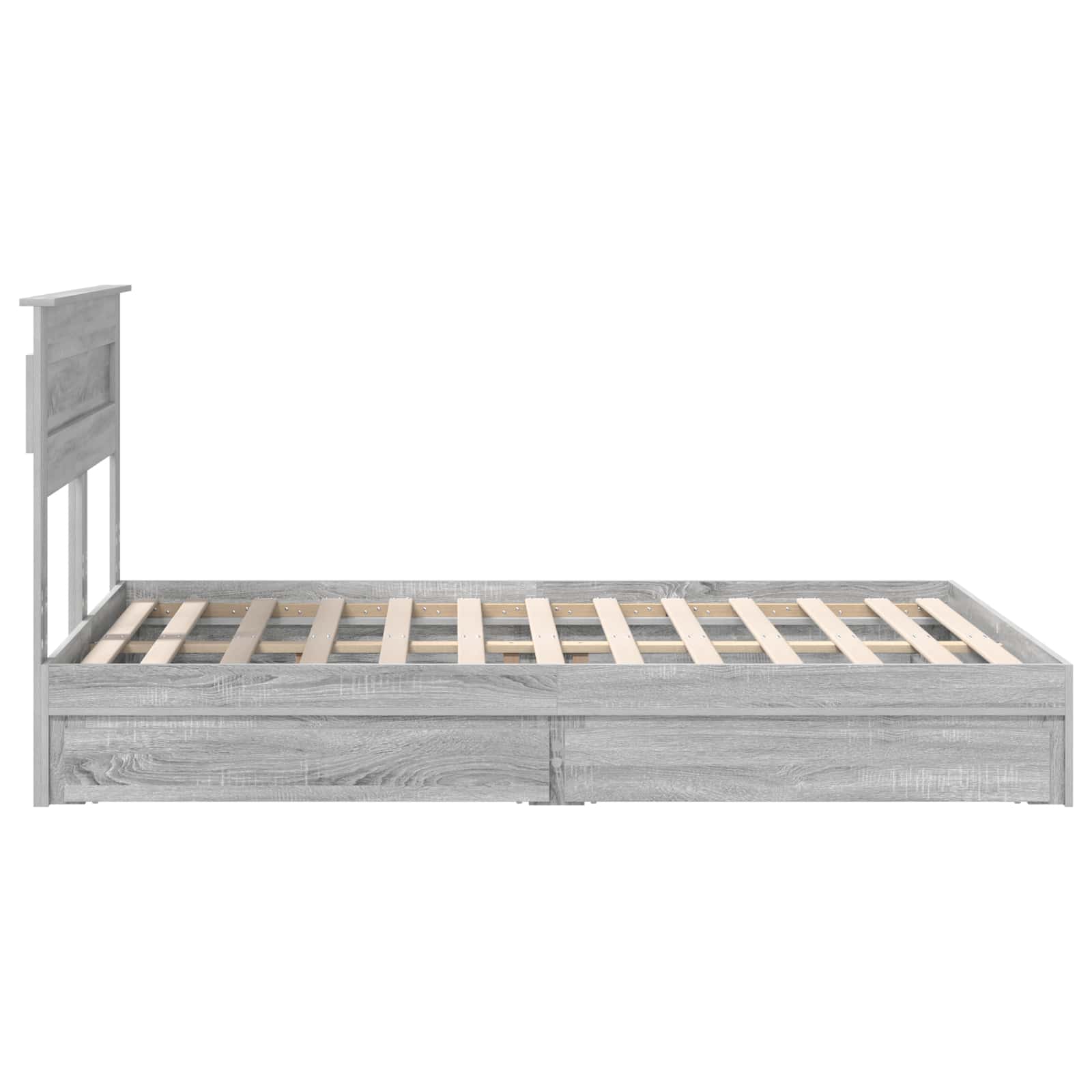 Letto con Contenitore con testiera Grigio Sonoma 140 x 200 cm | homemem39