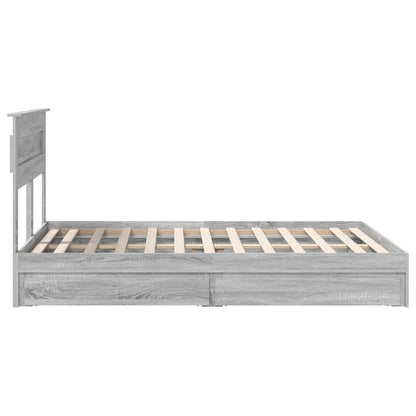 Letto con Contenitore con testiera Grigio Sonoma 140 x 200 cm | homemem39
