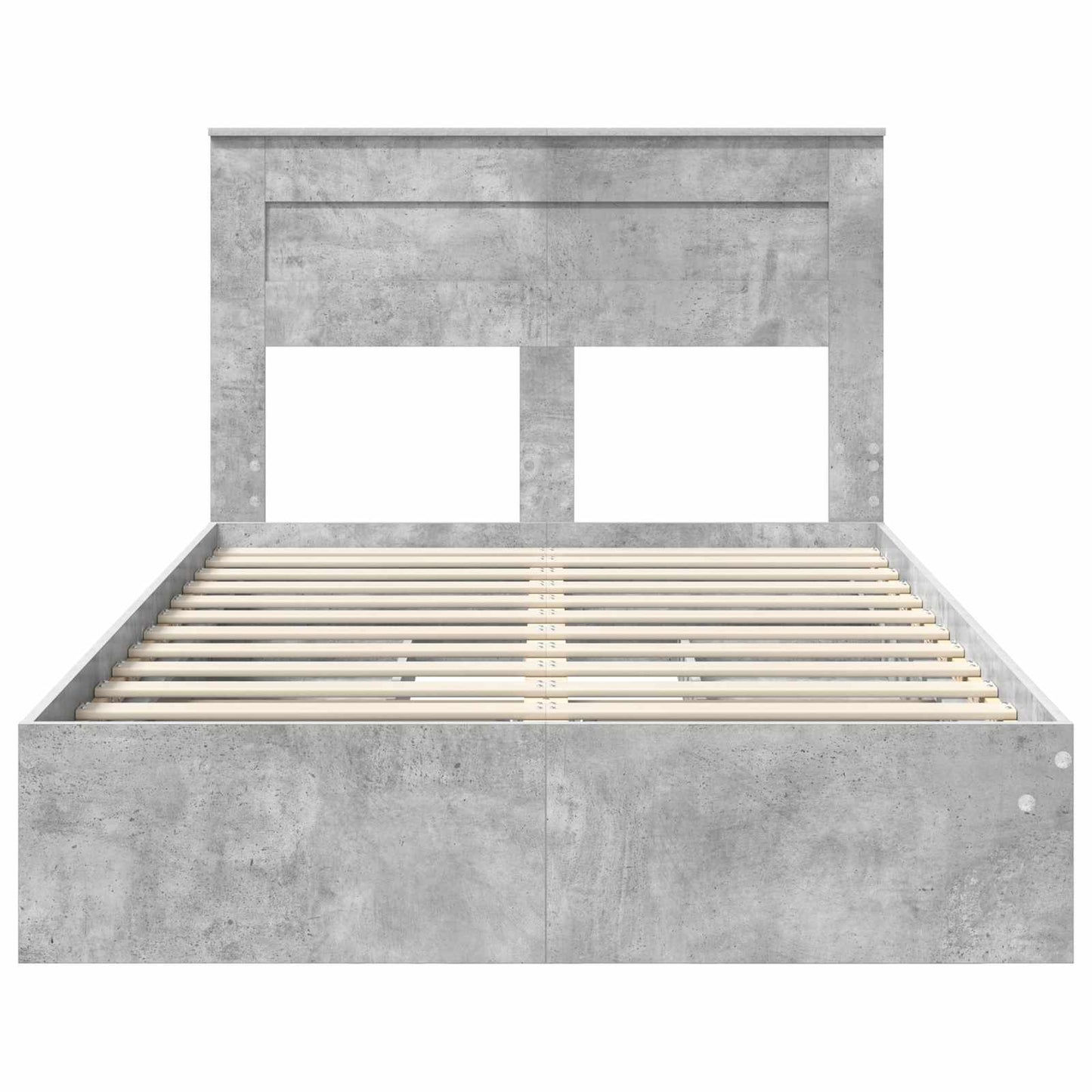Letto con Contenitore con testiera Grigio cemento 135 x 190 cm | homemem39
