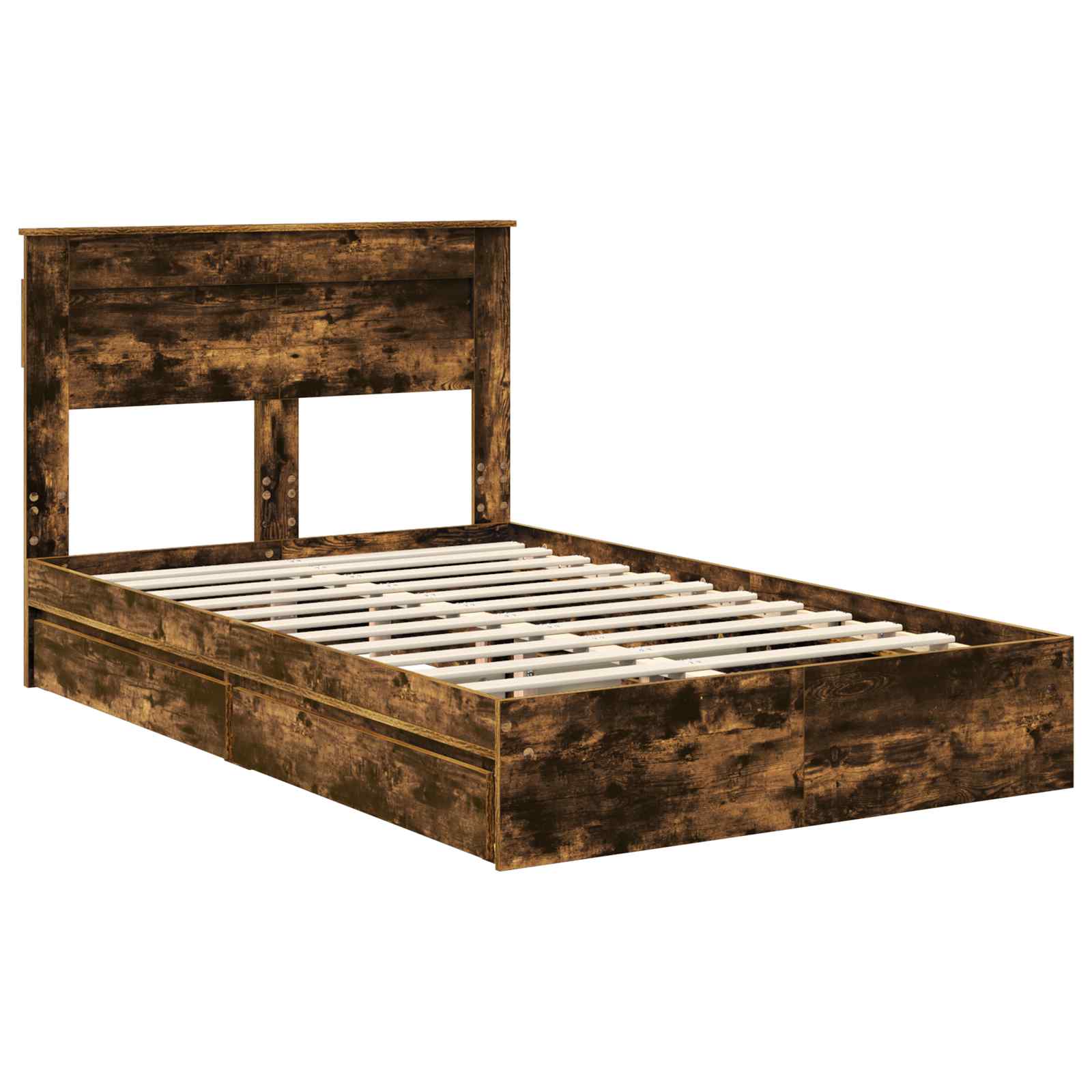 Letto con Contenitore con testiera Rovere fumé 135 x 190 cm | homemem39