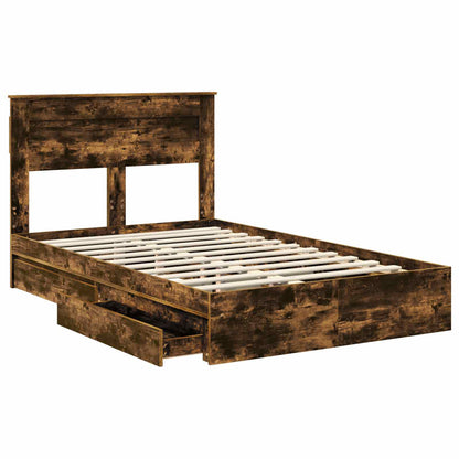 Letto con Contenitore con testiera Rovere fumé 135 x 190 cm | homemem39