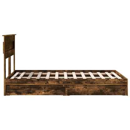 Letto con Contenitore con testiera Rovere fumé 135 x 190 cm | homemem39