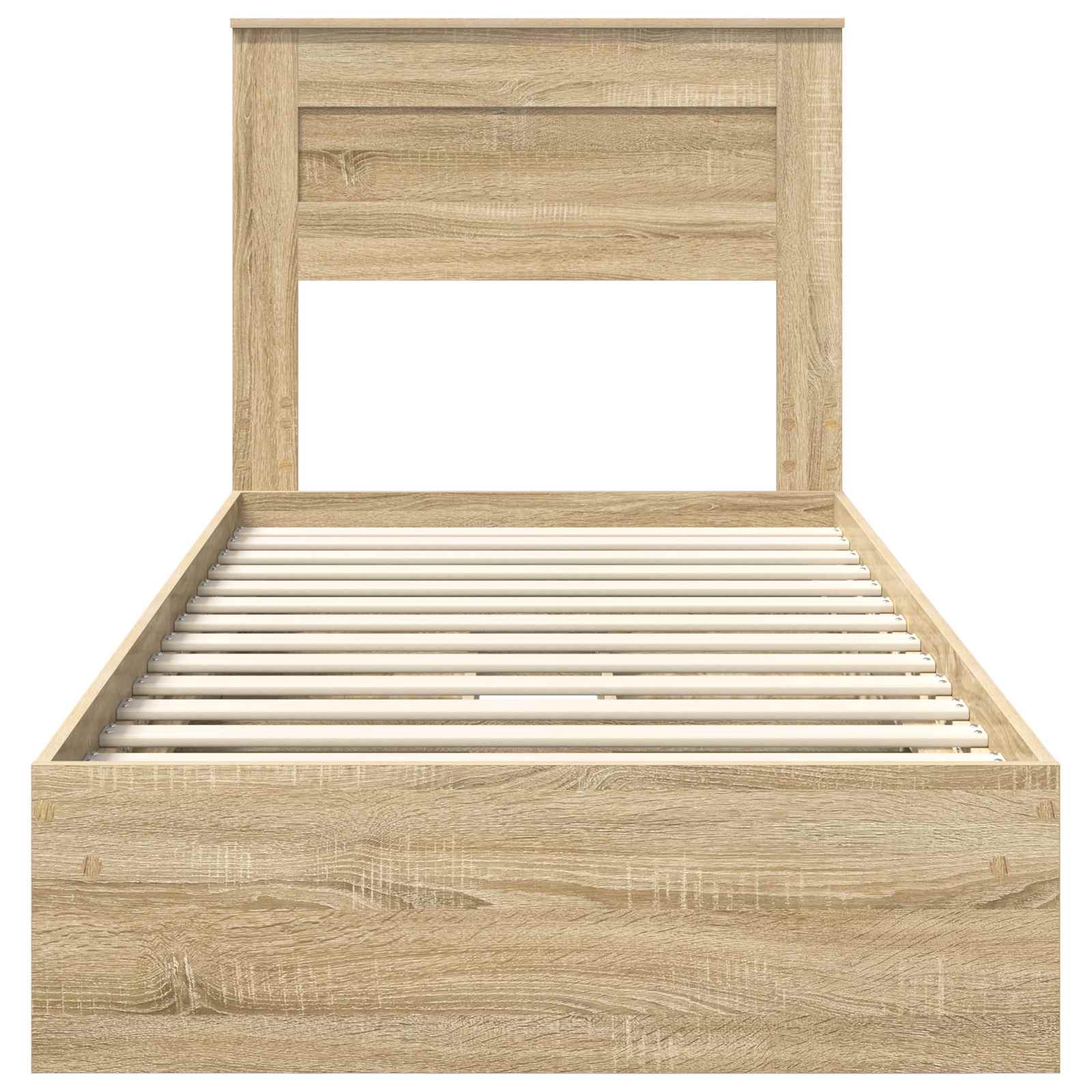 Letto con Contenitore con testiera Rovere Sonoma 100 x 200 cm | homemem39