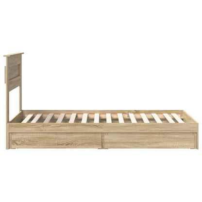 Letto con Contenitore con testiera Rovere Sonoma 100 x 200 cm | homemem39