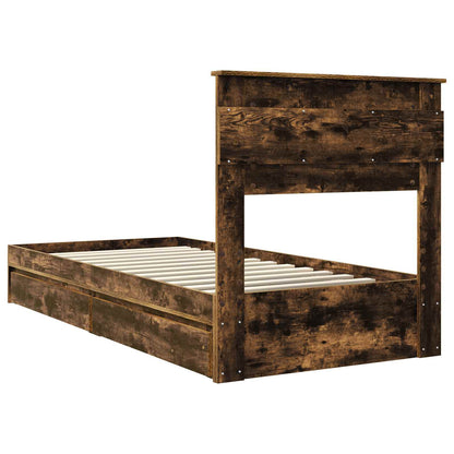 Letto con Contenitore con testiera Rovere fumé 100 x 200 cm | homemem39