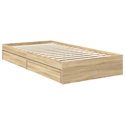 Letto con Contenitore con testiera Rovere Sonoma 90 x 190 cm | homemem39