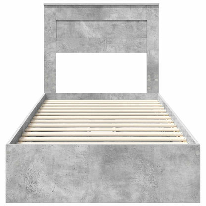 Letto con Contenitore con testiera Grigio cemento 90 x 190 cm | homemem39