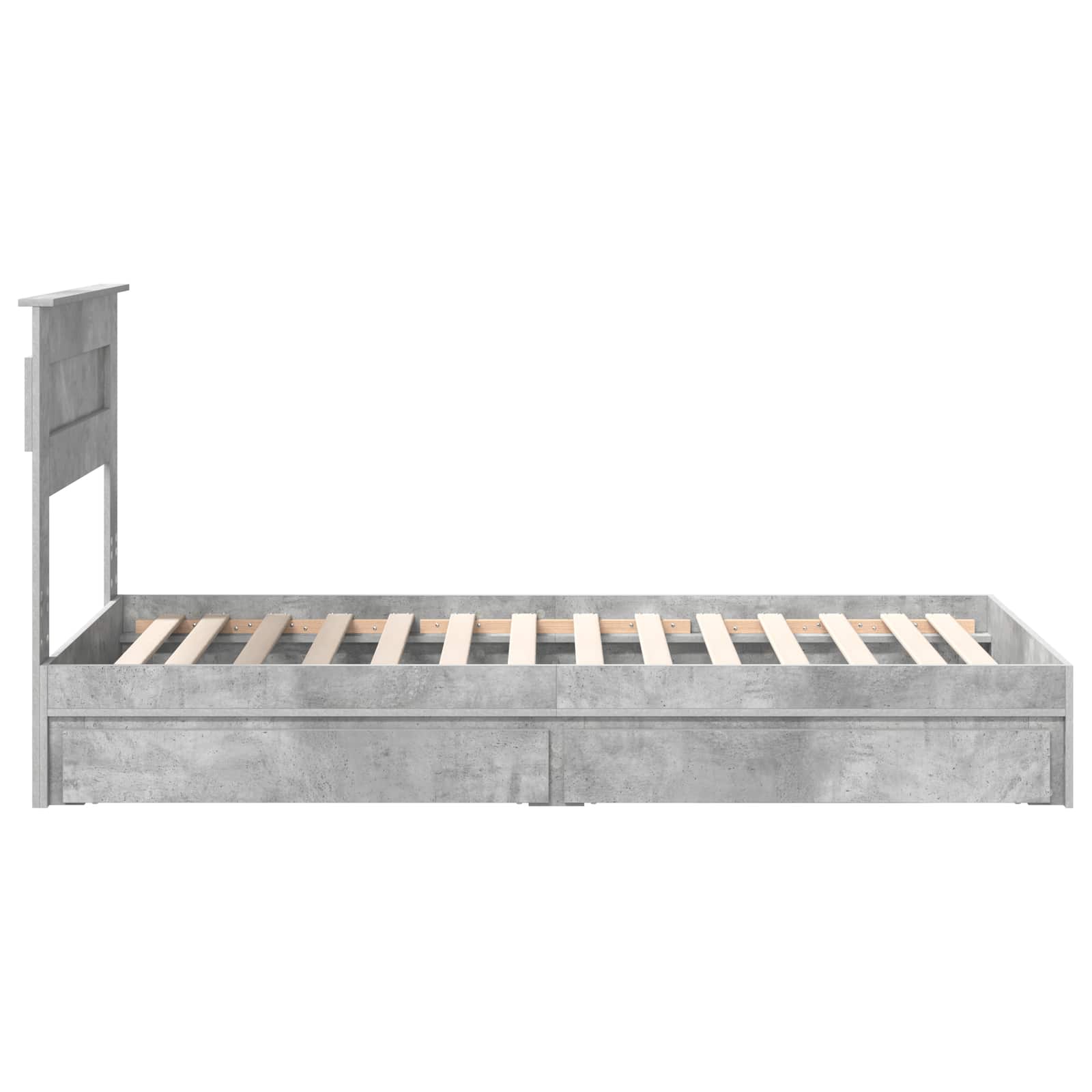 Letto con Contenitore con testiera Grigio cemento 90 x 190 cm | homemem39