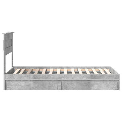 Letto con Contenitore con testiera Grigio cemento 90 x 190 cm | homemem39