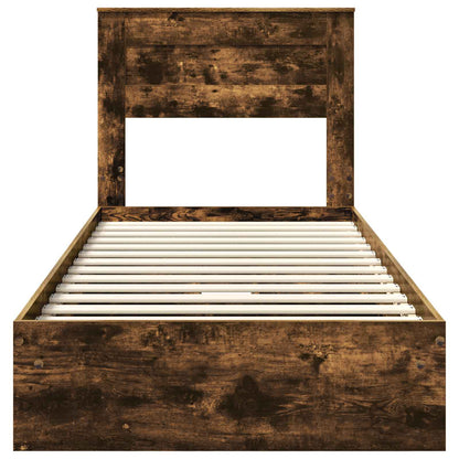 Letto con Contenitore Rovere fumé 90 x 190 cm Legno multistrato | homemem39