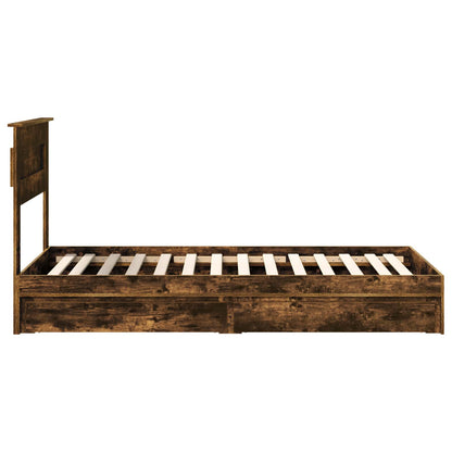 Letto con Contenitore Rovere fumé 90 x 190 cm Legno multistrato | homemem39