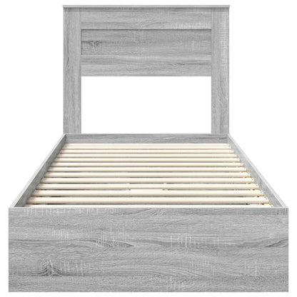 Letto con Contenitore con testiera Grigio Sonoma 90 x 190 cm | homemem39