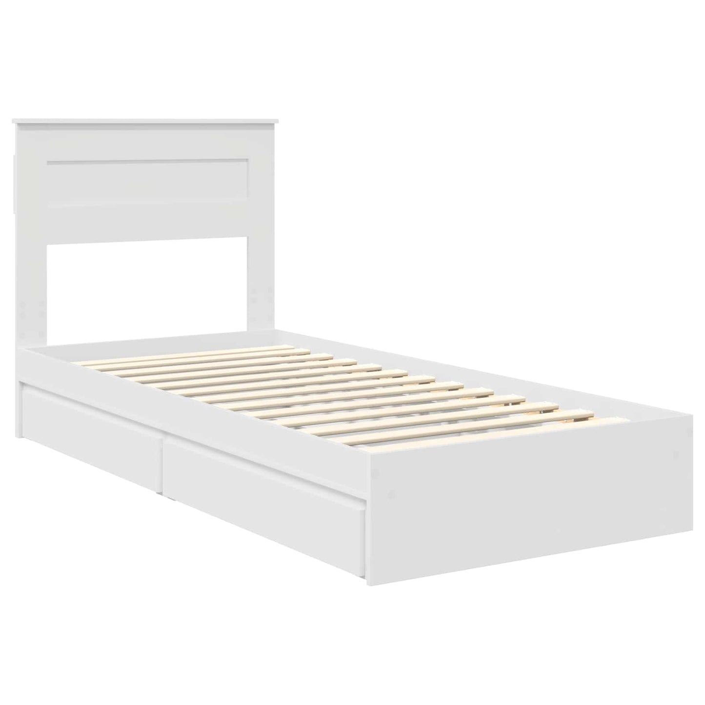 Letto con Contenitore Bianco 75 x 190 cm Legno multistrato