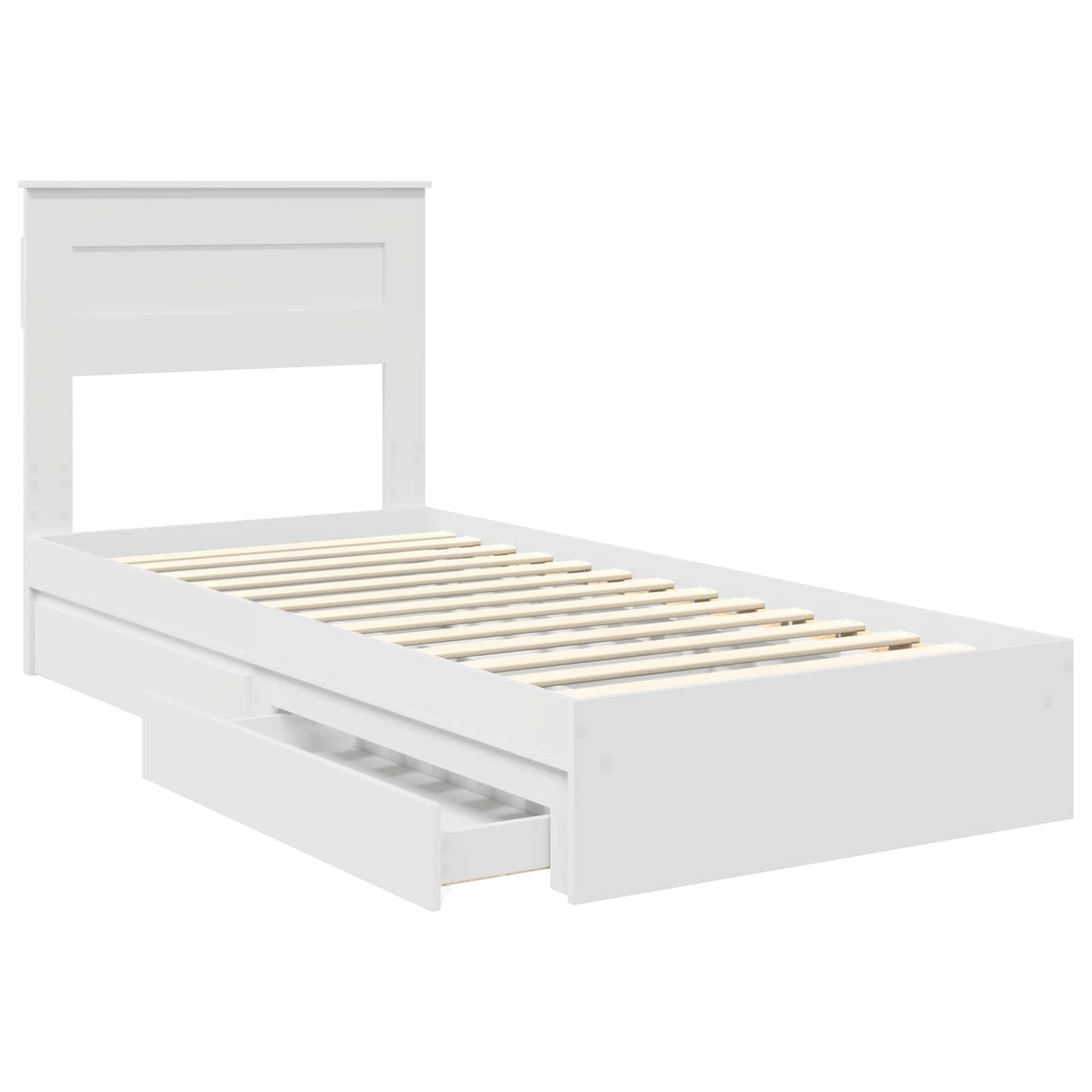 Letto con Contenitore Bianco 75 x 190 cm Legno multistrato