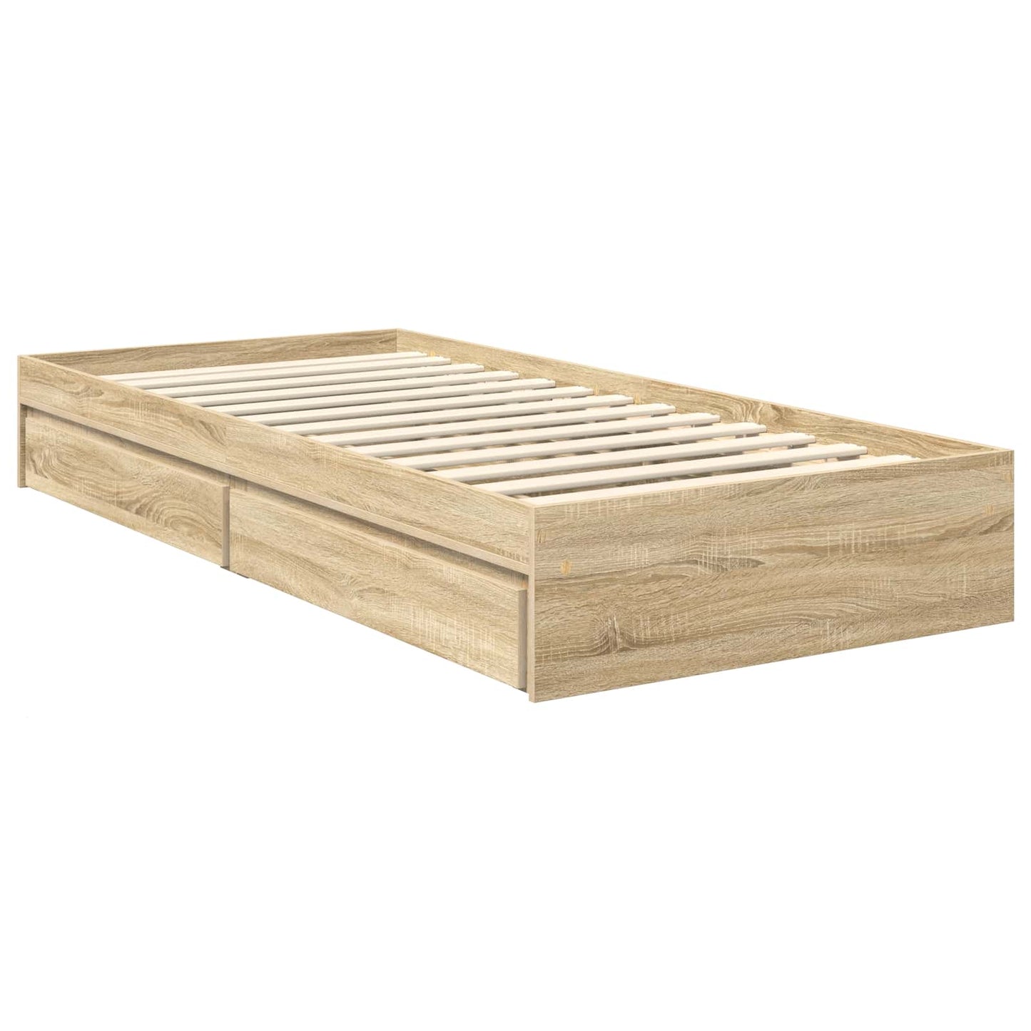 Letto con Contenitore con testiera Rovere Sonoma 75 x 190 cm | homemem39