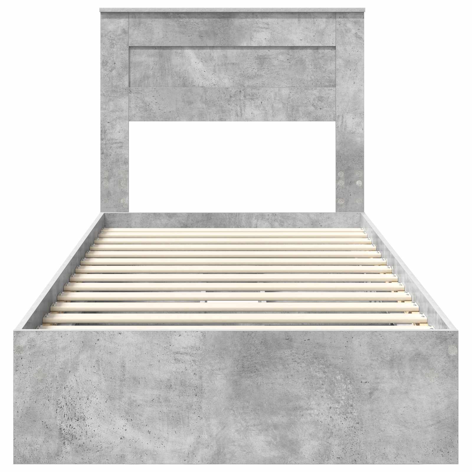 Letto con Contenitore con testiera Grigio cemento 75 x 190 cm | homemem39