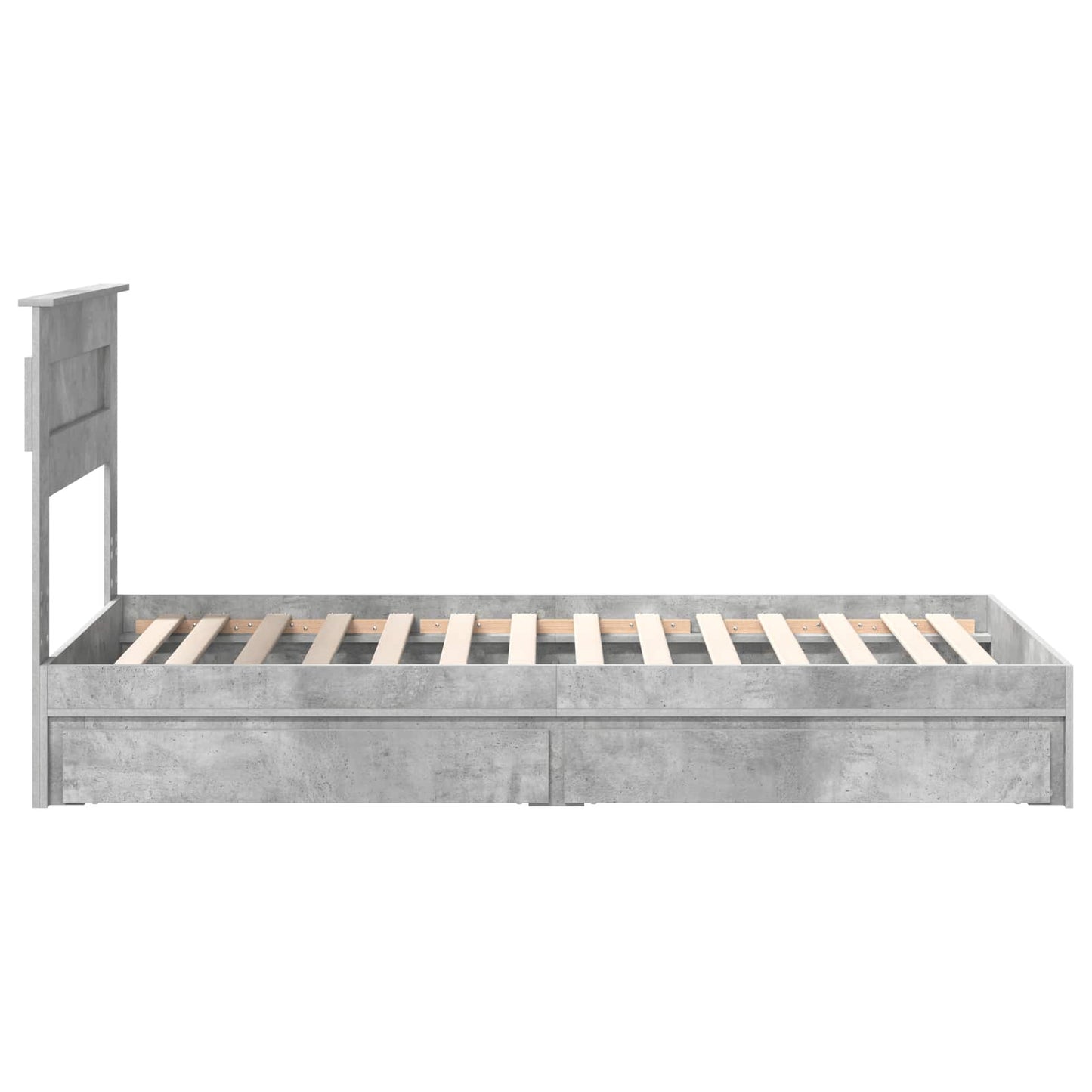 Letto con Contenitore con testiera Grigio cemento 75 x 190 cm | homemem39
