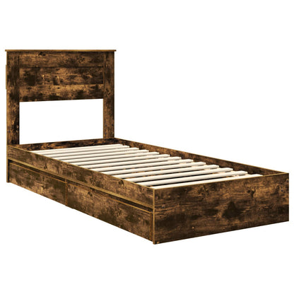 Letto con Contenitore Rovere fumé 75 x 190 cm Legno multistrato | homemem39