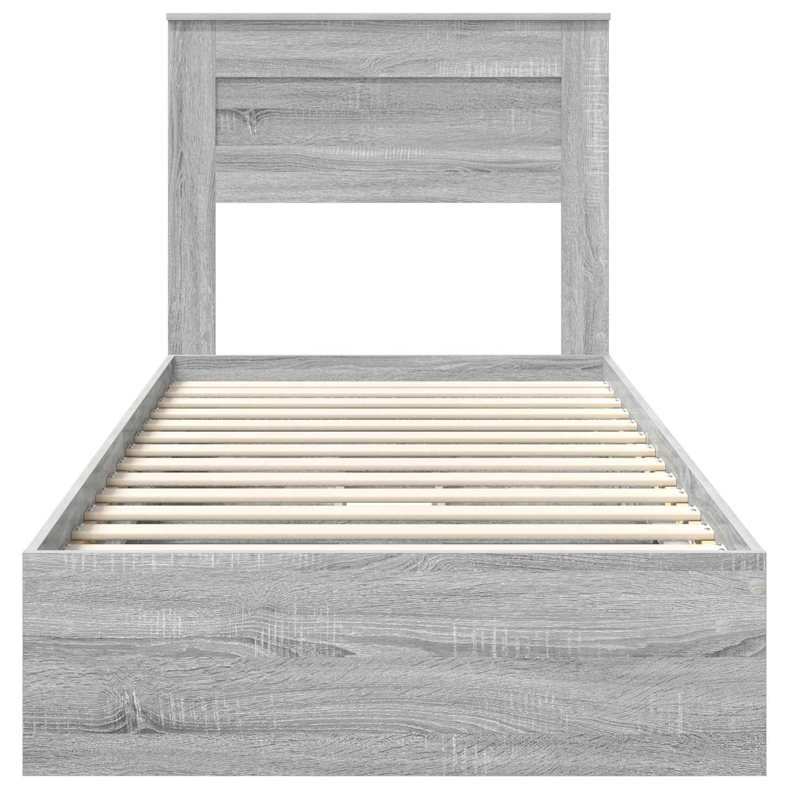 Letto con Contenitore con testiera Grigio Sonoma 75 x 190 cm | homemem39