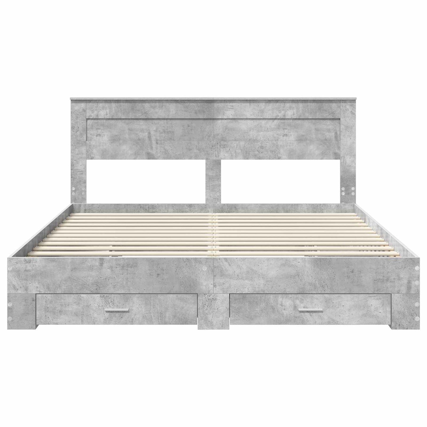 Struttura del letto con testiera Grigio cemento 200 x 200 cm | homemem39