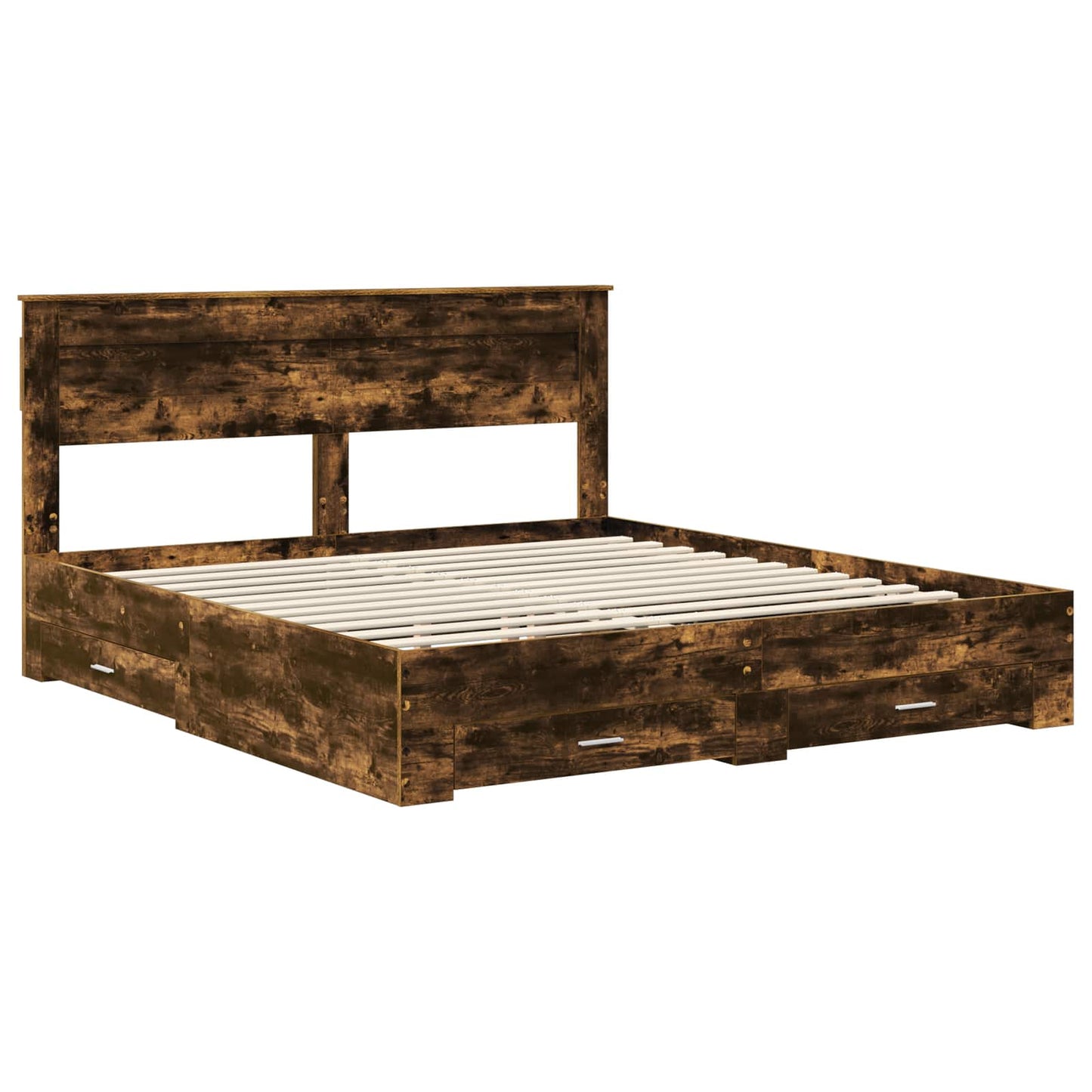 Struttura del letto Rovere fumé 200 x 200 cm Legno multistrato | homemem39