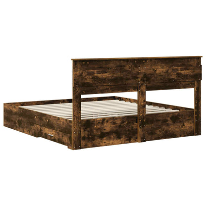 Struttura del letto Rovere fumé 200 x 200 cm Legno multistrato | homemem39