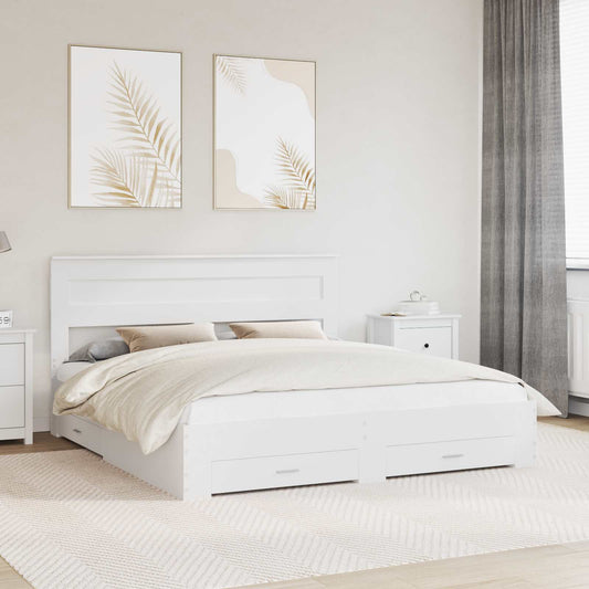 Struttura del letto Bianco 180 x 200 cm Legno multistrato | homemem39