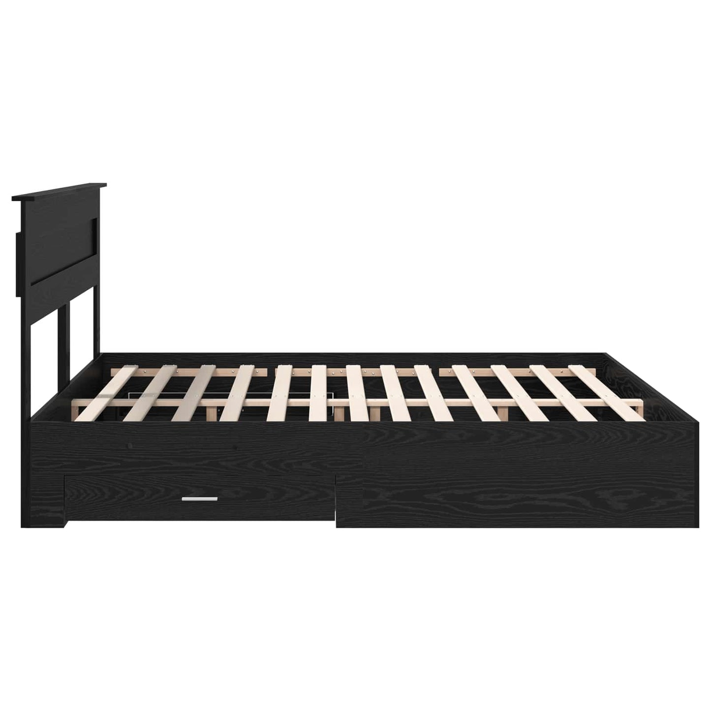 Struttura del letto Rovere Nero 180 x 200 cm Legno multistrato | homemem39