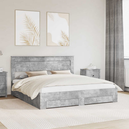 Struttura del letto con testiera Grigio cemento 180 x 200 cm | homemem39