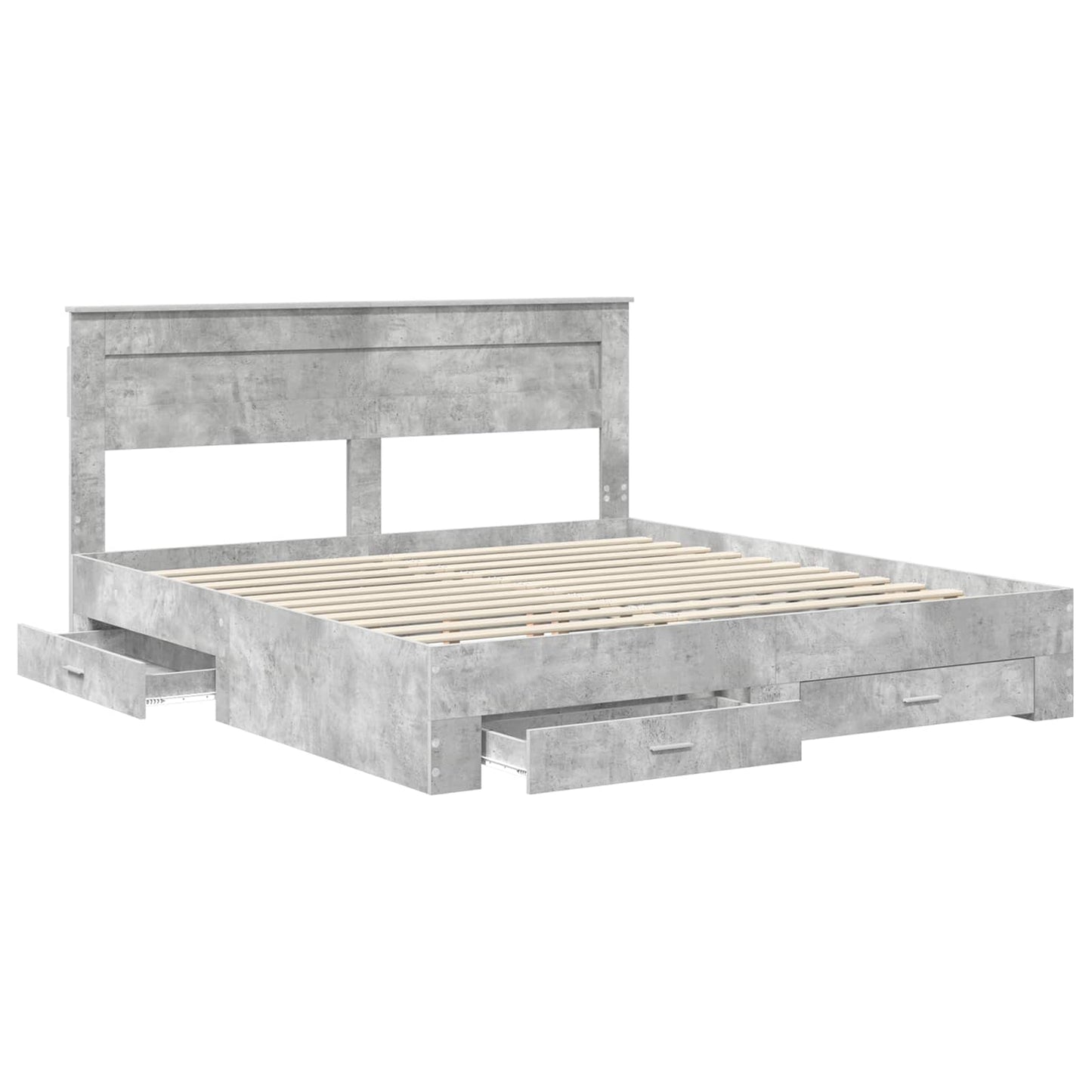 Struttura del letto con testiera Grigio cemento 180 x 200 cm | homemem39