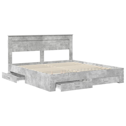 Struttura del letto con testiera Grigio cemento 180 x 200 cm | homemem39