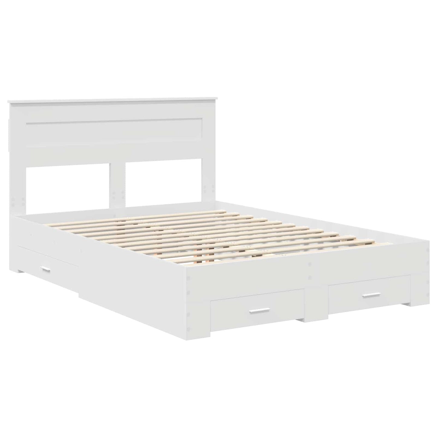 Struttura del letto Bianco 160 x 200 cm Legno multistrato | homemem39
