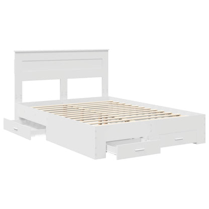 Struttura del letto Bianco 160 x 200 cm Legno multistrato | homemem39